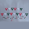 Merry Christmas Cloth Triangle Flag & Pompom Ball Banners DIY-WH0740-24-1