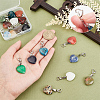   18Pcs 18 Style Gemstone Pendant Decorations PALLOY-PH0004-40-6