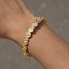 Ocean Theme 304 Stainless Steel & Cubic Zirconia Cuff Bangles for Women SA-CBA183D-13A-G-1