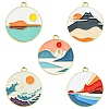 10Pcs 5 Styles Alloy Enamel Pendants ENAM-YW0003-94-2