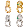 4Pcs 4 Styles Brass with Cubic Zirconia Pendant Bails KK-AR0001-84-1