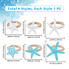 6Pcs 6 Styles Jute Napkin Rings DIY-GA00002-2