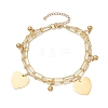 Brass Paperclip and Figaro Chains Anklets AJEW-AN00597-1