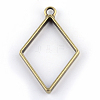 Rack Plating Alloy Rhombus Open Back Bezel Pendants LS-PALLOY-S047-14F-FF-2