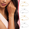 4Pcs 2 Colors Brass Chain Bracelet BJEW-GA00002-5