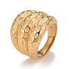 Ion Plating(IP) 304 Stainless Steel Textured Chunky Finger Ring for Women RJEW-B040-08B-G-1