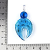 Handmade Silver Foil Lampwork Big Pendants FOIL-N031-01D-3