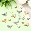 16Pcs 4 Styles Brass Filigree Pendants KK-YW0004-57-4