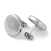 304 Stainless Steel Flat Round Stud Earrings EJEW-D281-26S-2