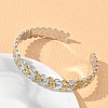 304 Stainless Steel Cuff Bangles for Women BJEW-D466-02GP-5