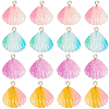 32Pcs 4 Colors Gradient Color Transparent Resin Pendants RESI-SC0003-31-1