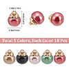 Gorgecraft 50Pcs 5 Colors ABS Plastic Imitation Pearl Sewing Buttons FIND-GF0003-18-2