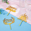 3Pcs 3 Styles Acrylic Cake Toppers FIND-TA0010-38B-5