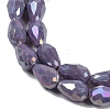 Opaque Solid Color Electroplate Glass Beads Strands X-EGLA-N013-P6mm-B09-3