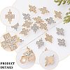 CHGCRAFT 48Pcs 2 Colors Alloy Crystal Rhinestone Connector Charms FIND-CA0005-43-5