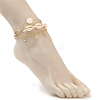 4Pcs 4 Style Natural Shell Beaded Anklets Set AJEW-AN00526-3