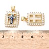 Brass Micro Pave Clear Cubic Zirconia Pendants KK-S048-09G-3