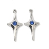 304 Stainless Steel Rhinestone Pendants X-STAS-L308-04B-P-1