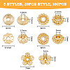 SUPERFINDINGS 100Pcs 5 Style Rack Plating Alloy Beads FIND-FH0005-49-2