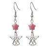 Angel with Star 304 Stainless Steel Dangle Earrings EJEW-JE06792-3
