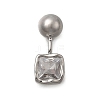 Brass Micro Pave Cubic Zirconia Square Charms KK-D500-01A-P-1