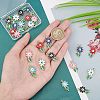 SUPERFINDINGS 24Pcs 6 Colors Rack Plating Alloy Enamel Pendants ENAM-FH0001-31-3