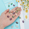 18Pcs 9 Styles Natural Green Aventurine & Amethyst & Rose Quartz Connector Charms PALLOY-HY00037-3