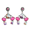 Alloy Synthetic Turquoise Dangle Stud Earrings EJEW-U053-08AS-4