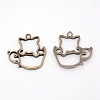 Alloy Open Back Bezel Pendants PALLOY-WH0072-91AB-RS-1