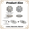 20Pcs 2 Colors Flower Zinc Alloy & Rhinestone & Glass Rivets BUTT-NB0001-83-2
