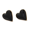 Heart 304 Stainless Steel Enamel Stud Earrings for Women EJEW-I303-21G-02-2
