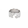 304 Stainless Steel Grooved Open Cuff Ring for Women RJEW-S405-244P-2