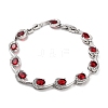 Platinum Alloy Teardrop Link Chain Bracelets BJEW-A005-01C-1