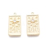 Brass Micro Pave Clear Cubic Zirconia Pendants KK-G432-18G-2