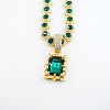 Alloy Rhinestone Rectangle Pendant Tennis Necklaces FS-WGF7BCB-02-1