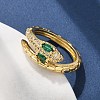 Brass Micro Pave Cubic Zirconia Finger Rings RJEW-C120-30B-G-3