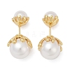 Round Brass Stud Earrings EJEW-H154-03G-4