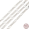 Anti-Tarnish Rhodium Plated 925 Sterling Silver Figaro Chains STER-F052-03P-3