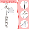 3Pcs 3 Styles 201 Stainless Steel String Bag & Iron with Glass Mirror & Alloy Bowknot Pendant Keychains HJEW-SC0003-27-6