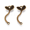 Tibetan Style Alloy Leaf  Links Connector Charmss PALLOY-T094-11AB-1