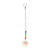 Chakra Heart Crystal Suncatcher Dowsing Pendulum Pendants PALLOY-JF00461-03-7