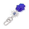 Evil Eye Lampwork Pendant Decorations HJEW-JM01997-03-5