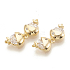 Brass Cubic Zirconia Links KK-N186-79-1
