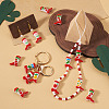 5Pcs Boot Baking Paint Glass Enamel  Beads LAMP-TADJ0001-08H-6