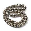 Electroplated Natural Lava Rock Beads Strands G-A251-E01-01F-2