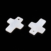 Natural Freshwater Shell Cross Charms SHEL-T020-07-2