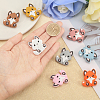 CHGCRAFT 16Pcs 8 Colors Fox Food Grade Eco-Friendly Silicone Focal Beads SIL-CA0003-08-3