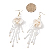 3 Pairs 304 Stainless Steel Gemstone & Glass Seed Beaded Jellyfish Dangle Earrings EJEW-MZ00529-5