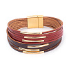 Two Tone Imitation Leather Multi-strand Bracelets for Women WGE2A7B-02-1