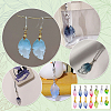 112Pcs 14 Styles Baking Paint Glass Leaf Shape Pendants PALLOY-PH01921-5
